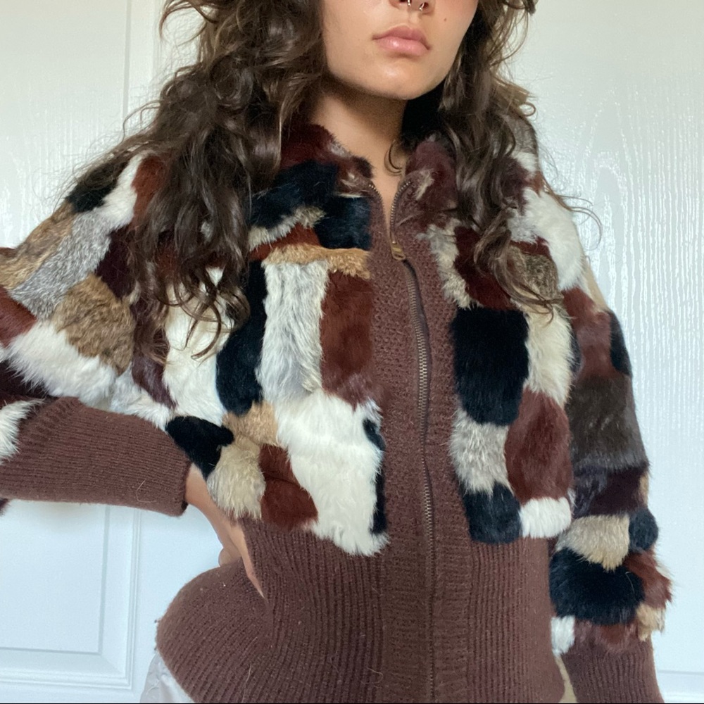 Awesome unbranded rabbit skin jacket—GREAT CONDITION. So soft and unique!